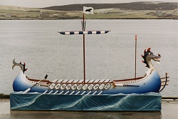 Galley named Vest Maenir by Guizer Jarl Bruce Leask.  Photo courtesy of John Coutts Photography.